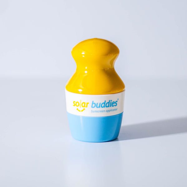Solar Buddies Solcreme Applikator – Blå og gul roll-on solcreme applikator til børn